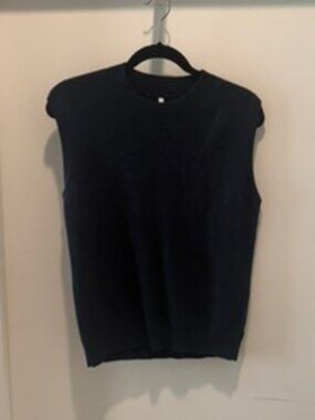 Navy Blue Oversized Sweater Vest Size L